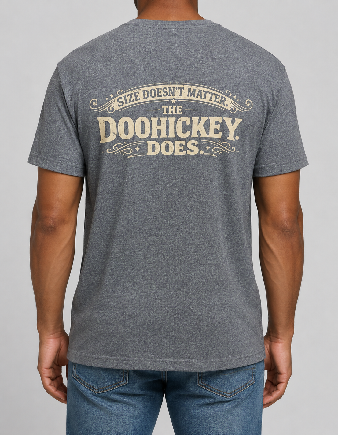Size Doesn't Matter. The Doohickey Does. — graphite heather tee