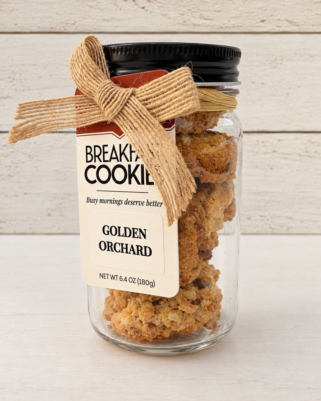 Sassy Pecan Golden Orchard Breakfast Cookies in a jar, front product image