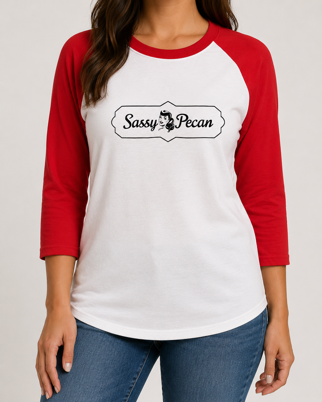 I Got Sticky From My Doohickey — white/red 3/4-sleeve raglan